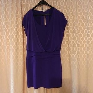 Purple Short Sleeve Dress